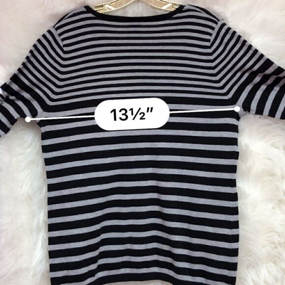 Faded Glory 1X striped half-button up sweater - Picture 3 of 8